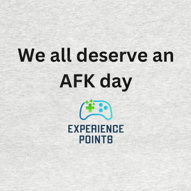 AFK Day Black Font Logo Front by Experience Points